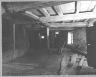 SA0487 - A floor in a barn, hay bin, hand plow, window., Winterthur Shaker Photograph and Post Card Collection 1851 to 1921c